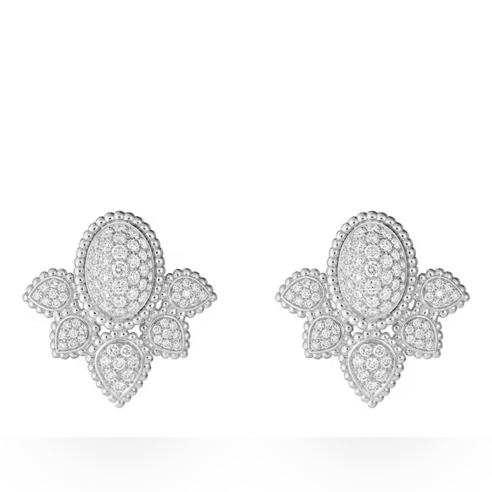 Serpent Bohème Stud Earrings 925 Silver 18K White Gold Plated